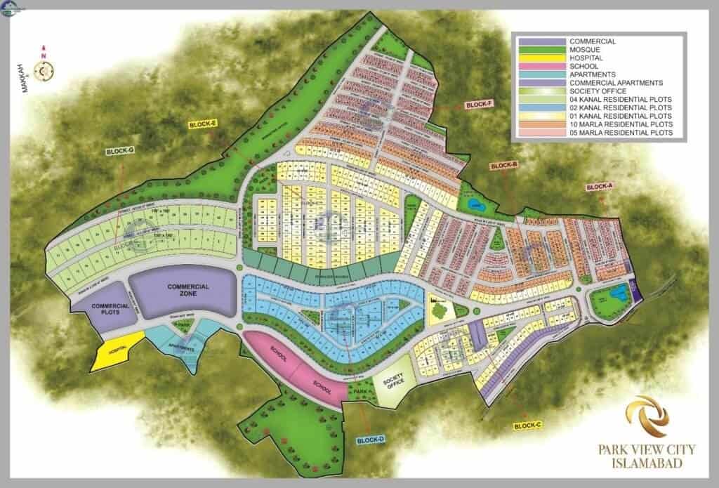 master plan map of park view city